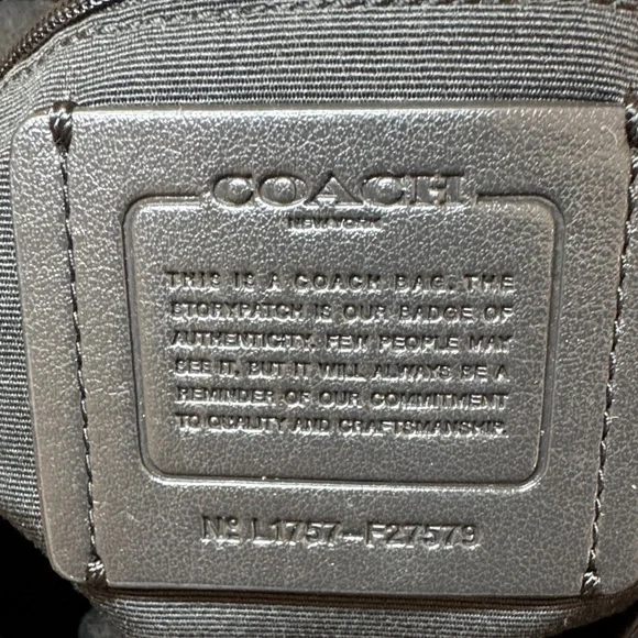 Coach EUC Lexy Shoulder Bag Signature Black/Gray Jacquard w/dust bag - Picture 4 of 13